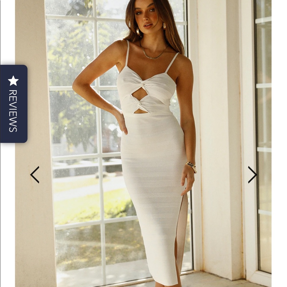 Runaway the Label - White Beluica Midi Dress NWT